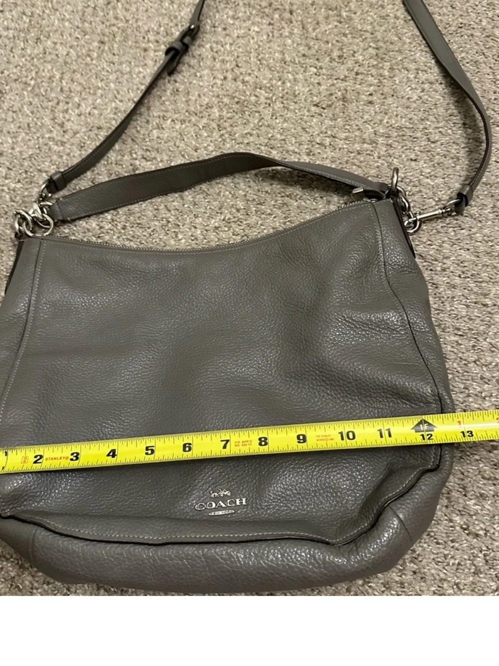 Coach Gray Leather Shoulder Bag